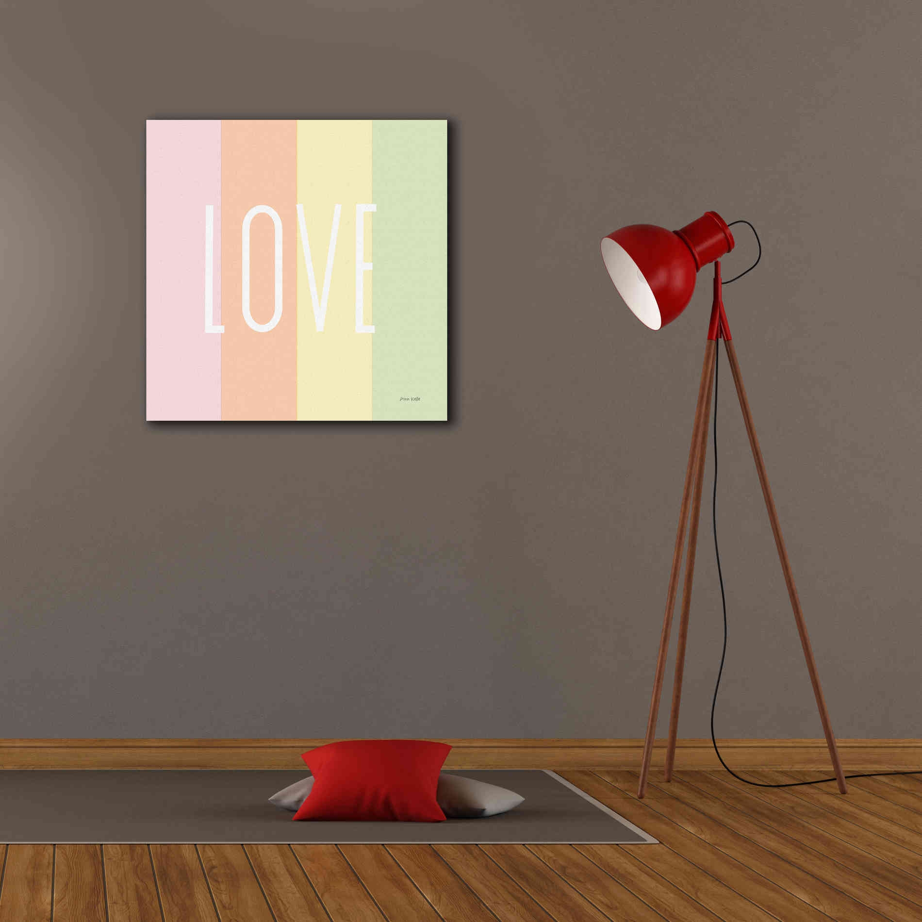 'Love Rainbow' by Ann Kelle Designs, Canvas Wall Art,26 x 26