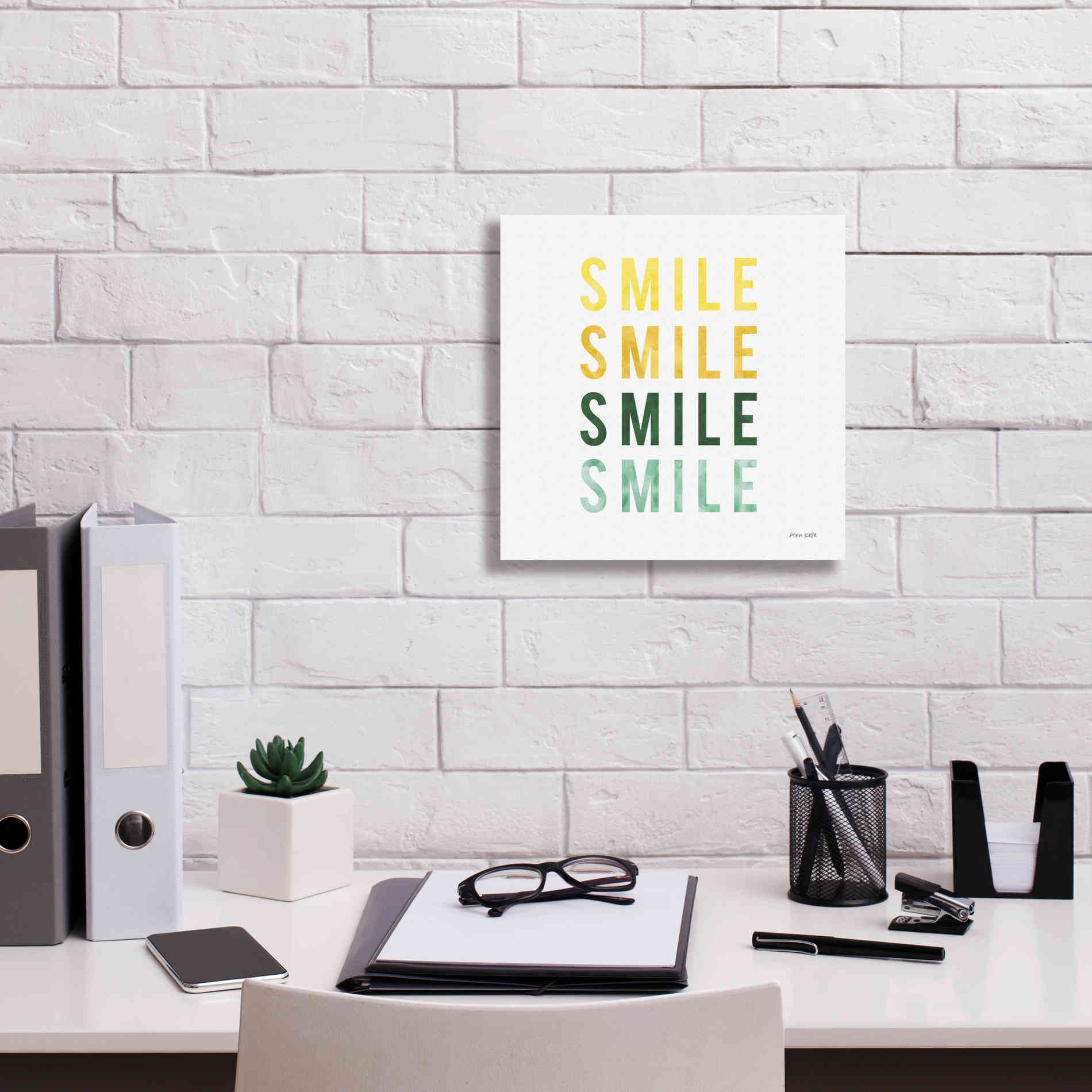 'Smile Smile' by Ann Kelle Designs, Canvas Wall Art,12 x 12