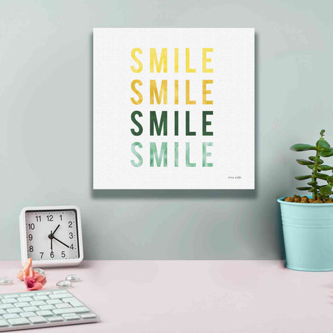 Image of 'Smile Smile' by Ann Kelle Designs, Canvas Wall Art,12 x 12