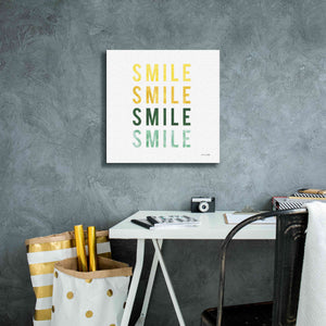 'Smile Smile' by Ann Kelle Designs, Canvas Wall Art,18 x 18