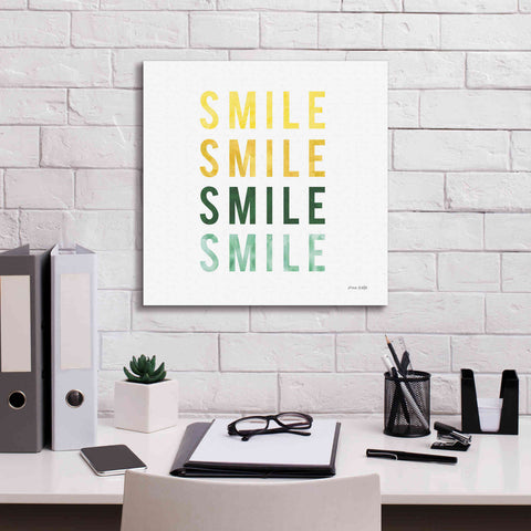 Image of 'Smile Smile' by Ann Kelle Designs, Canvas Wall Art,18 x 18