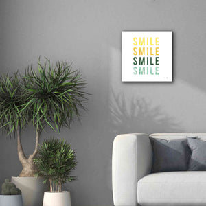 'Smile Smile' by Ann Kelle Designs, Canvas Wall Art,18 x 18