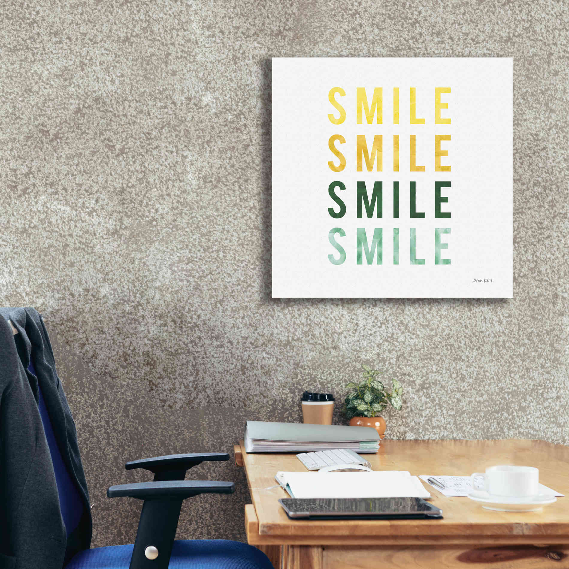 'Smile Smile' by Ann Kelle Designs, Canvas Wall Art,26 x 26
