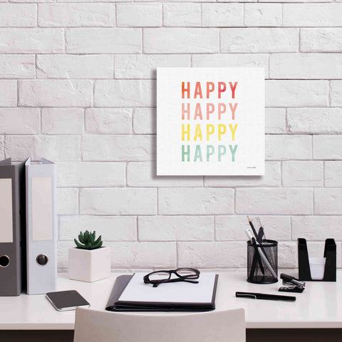 Image of 'Happy Happy' by Ann Kelle Designs, Canvas Wall Art,12 x 12