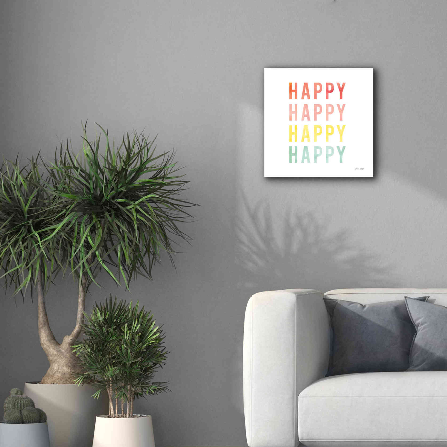 'Happy Happy' by Ann Kelle Designs, Canvas Wall Art,18 x 18