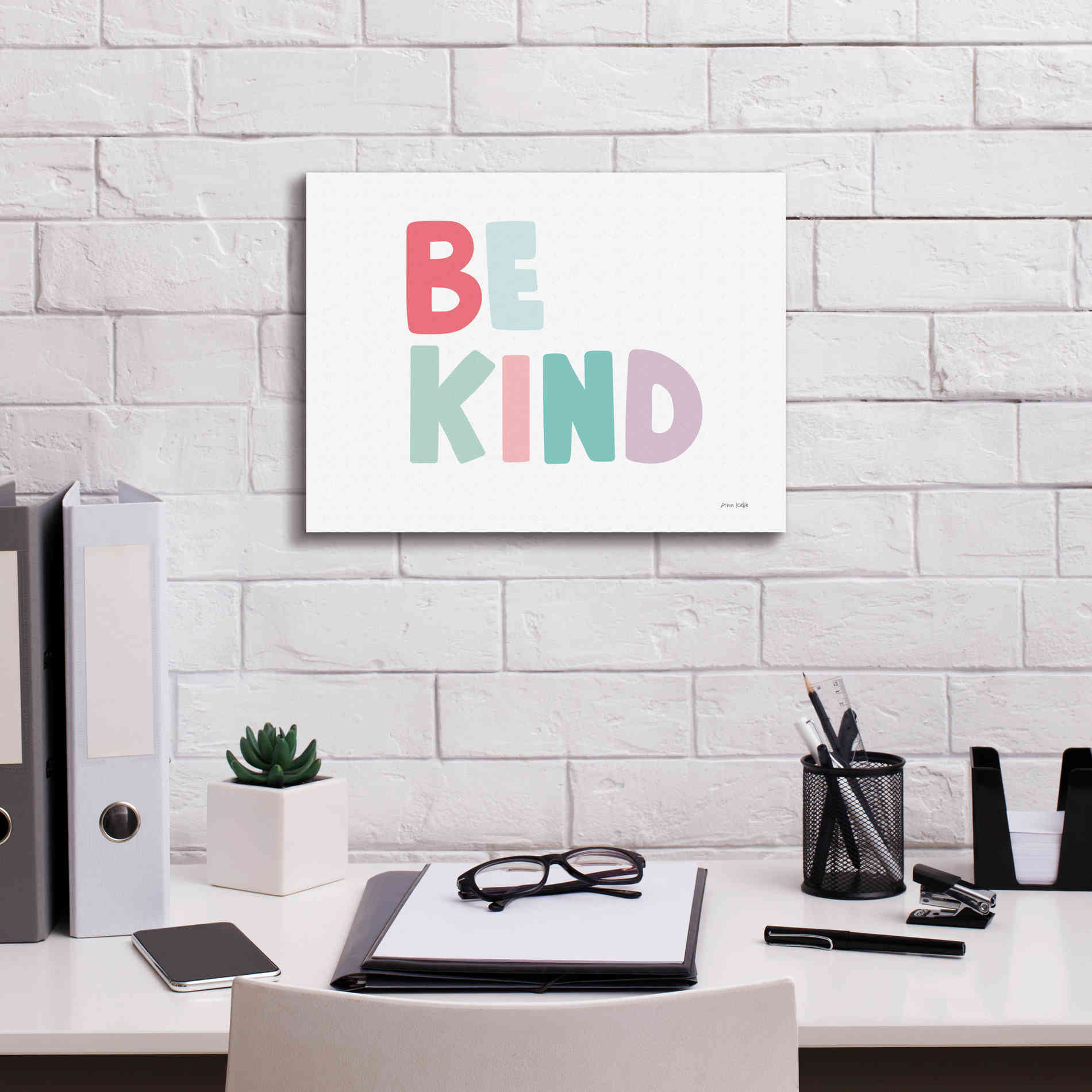 'Be Kind' by Ann Kelle Designs, Canvas Wall Art,16 x 12