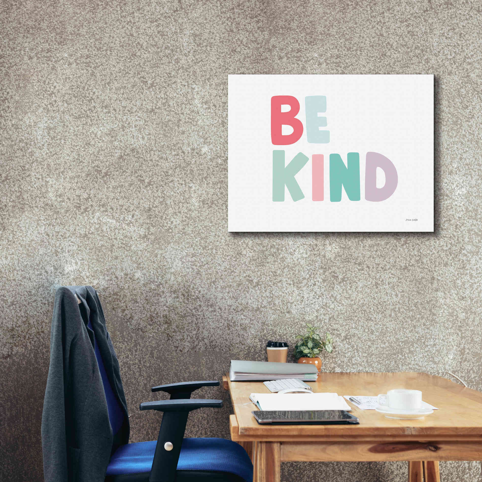 'Be Kind' by Ann Kelle Designs, Canvas Wall Art,34 x 26
