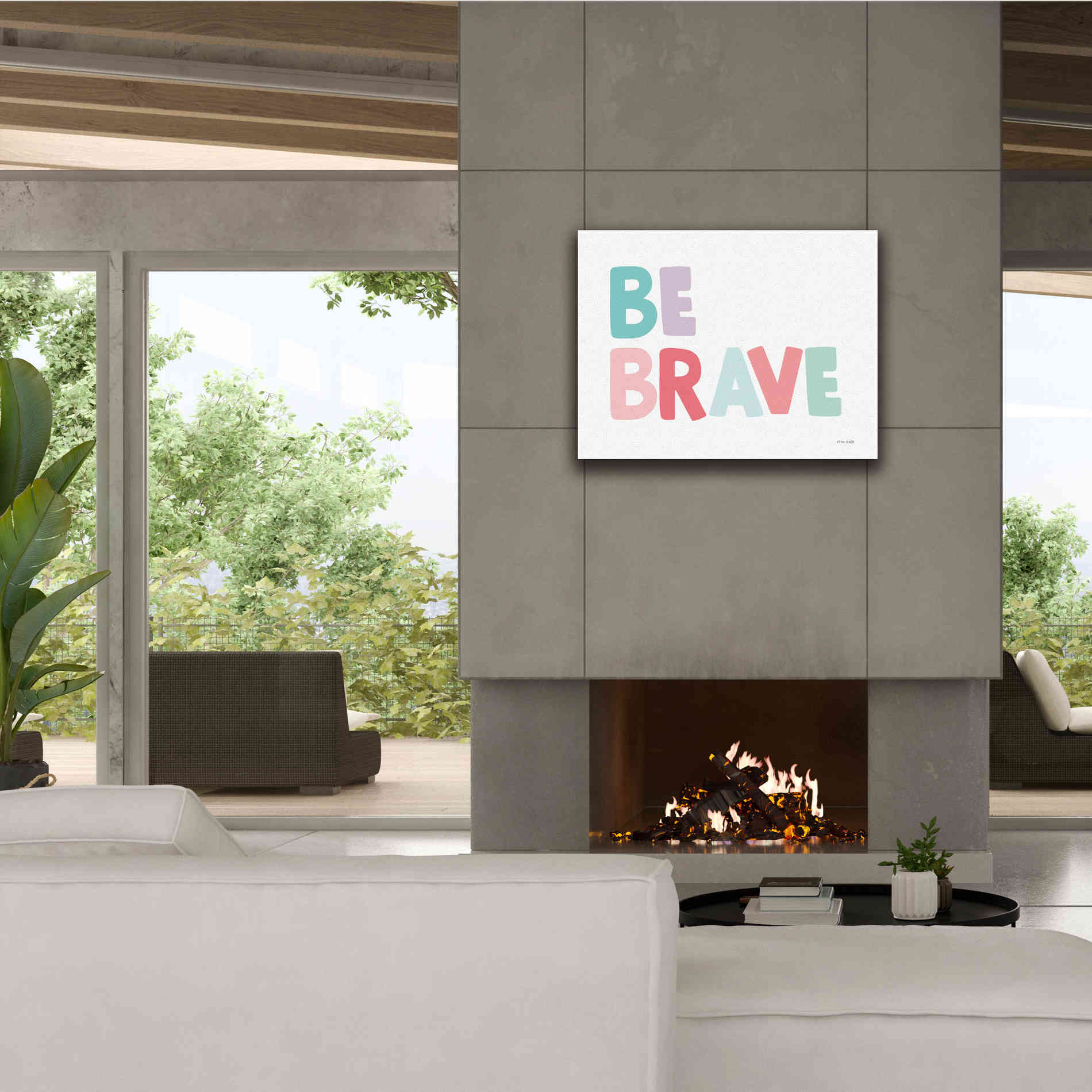 'Be Brave' by Ann Kelle Designs, Canvas Wall Art,34 x 26