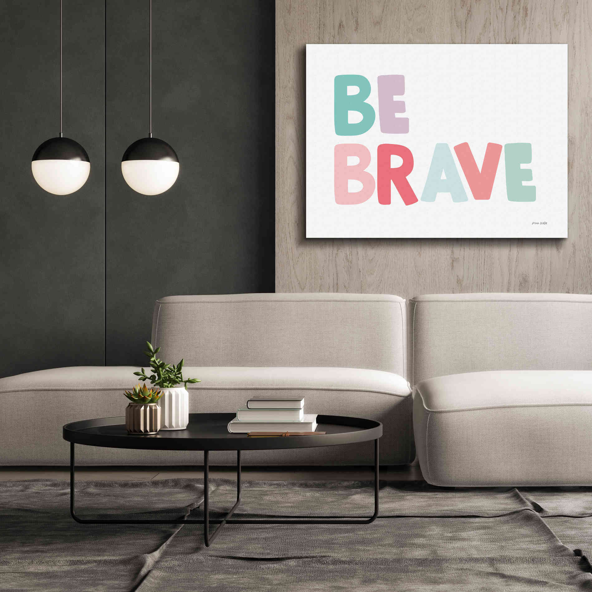 'Be Brave' by Ann Kelle Designs, Canvas Wall Art,54 x 40