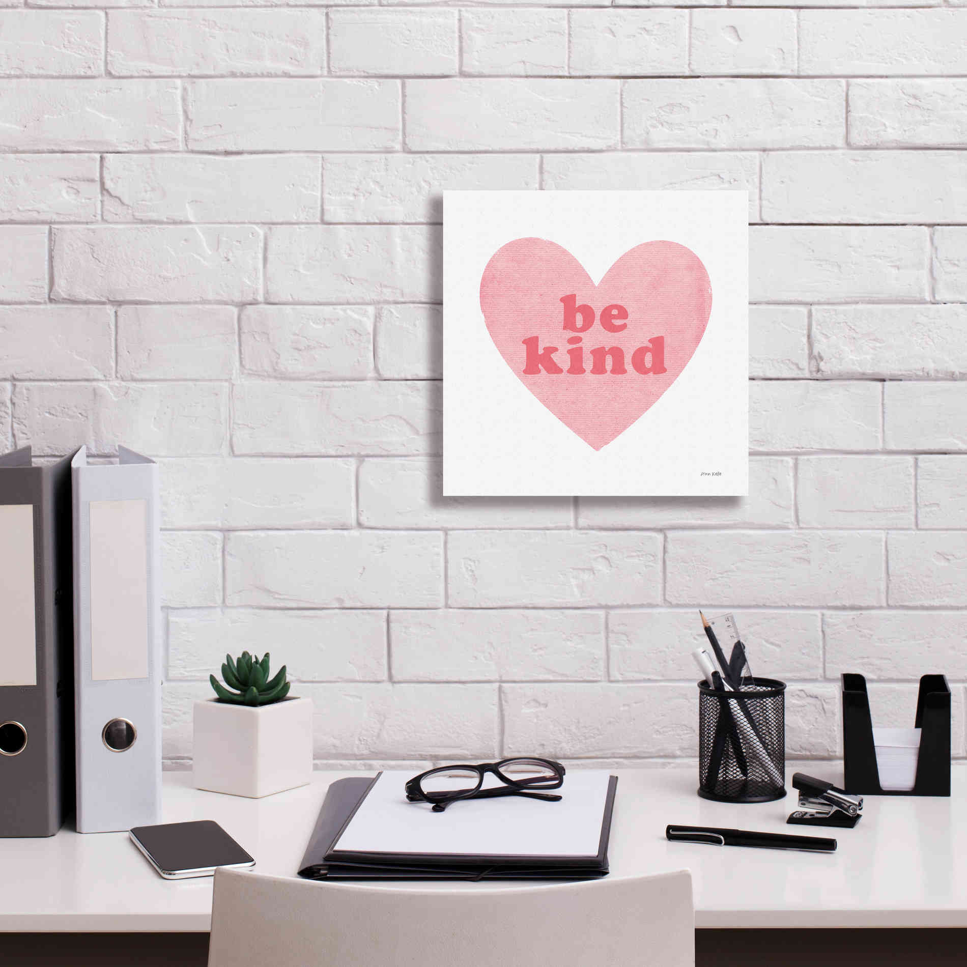 'Be Kind Heart' by Ann Kelle Designs, Canvas Wall Art,12 x 12