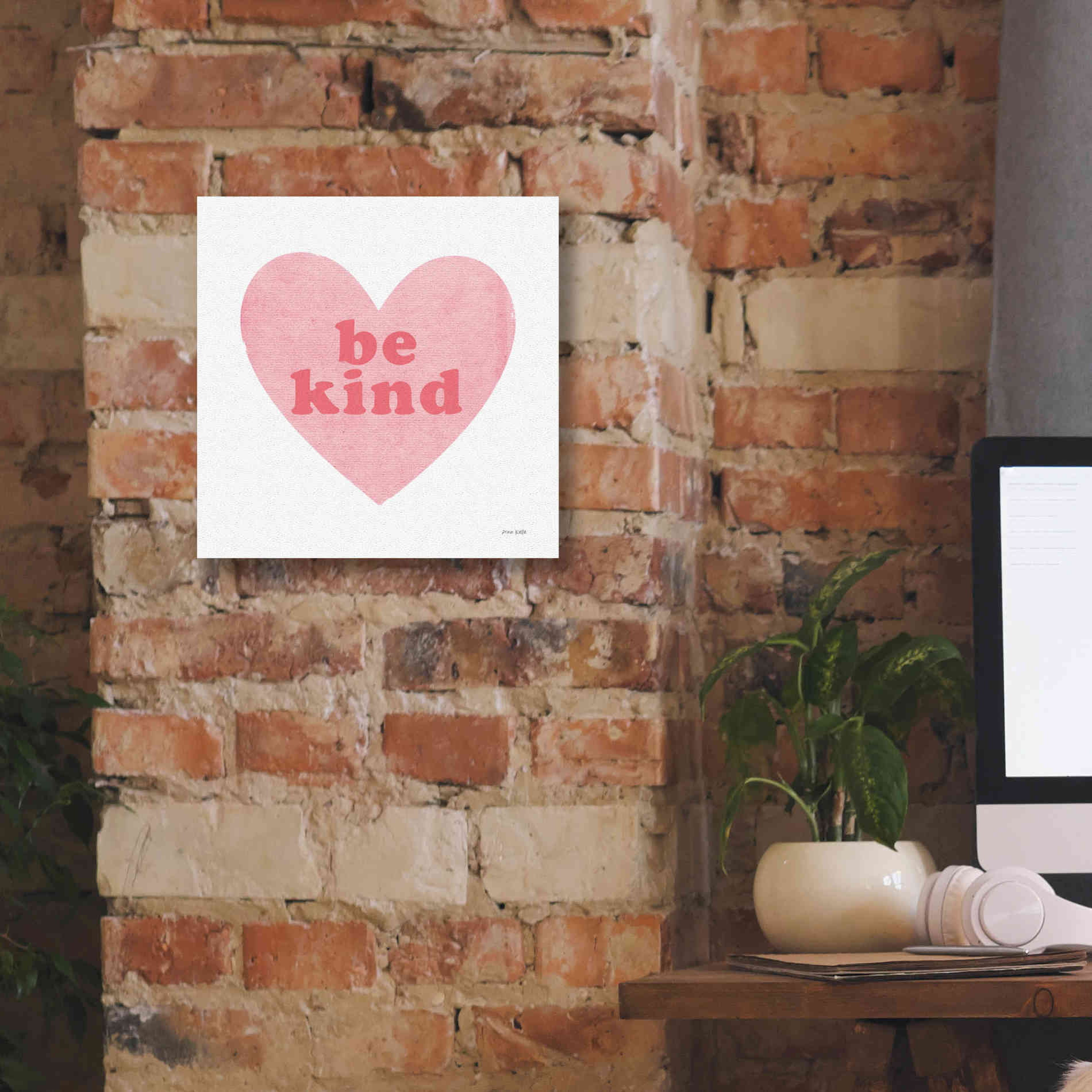 'Be Kind Heart' by Ann Kelle Designs, Canvas Wall Art,12 x 12