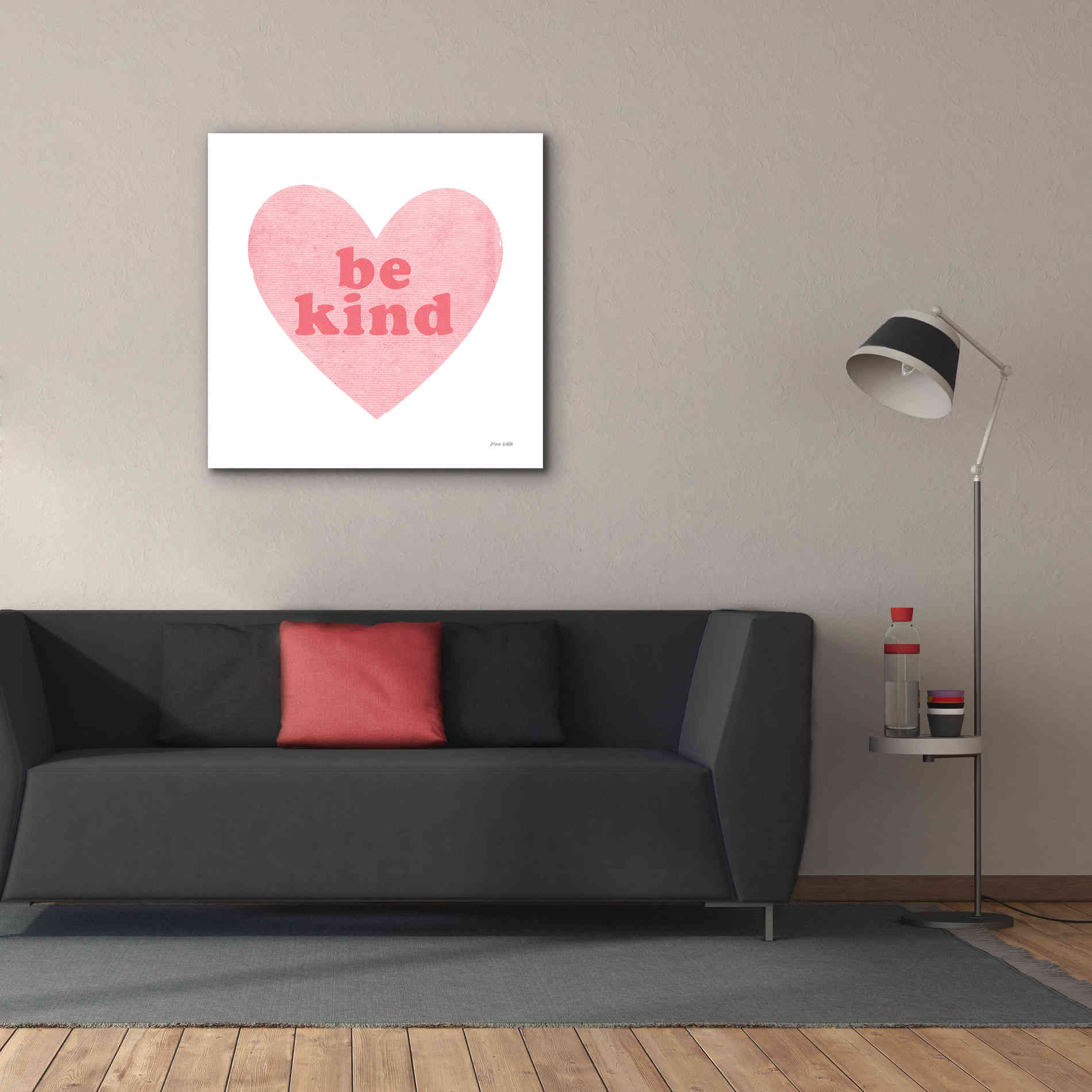 'Be Kind Heart' by Ann Kelle Designs, Canvas Wall Art,37 x 37