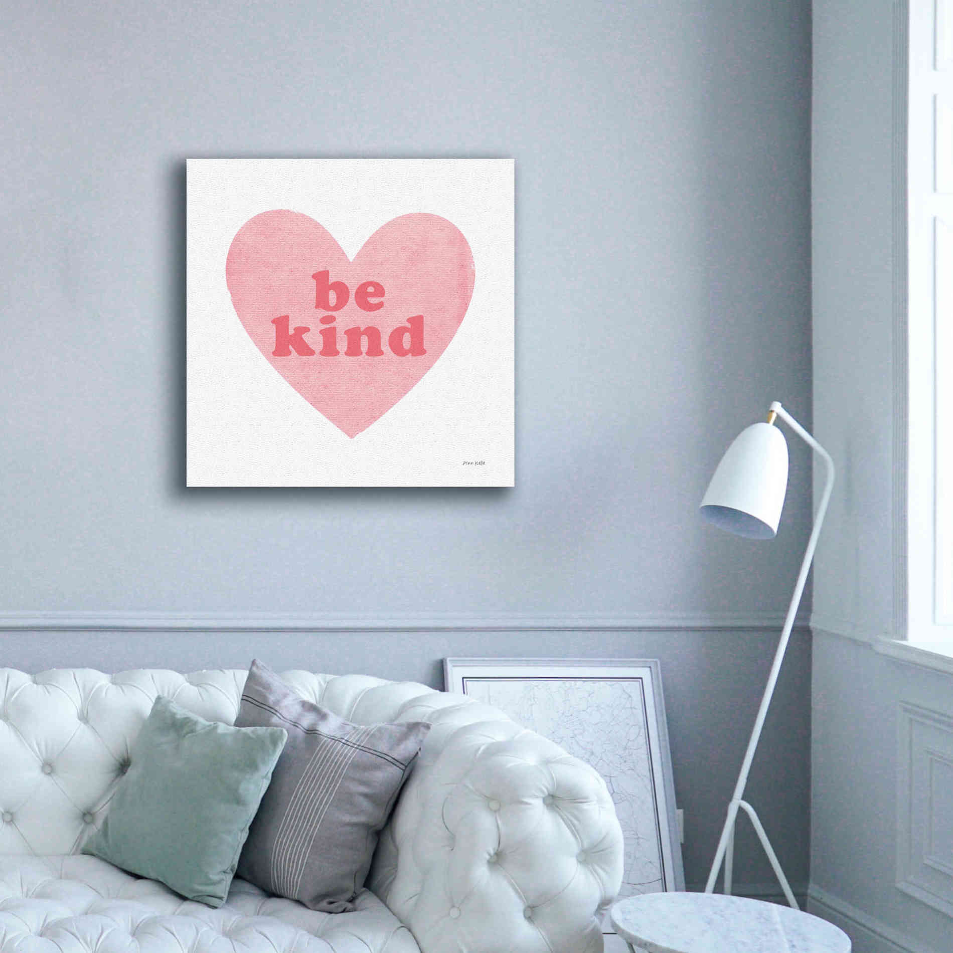 'Be Kind Heart' by Ann Kelle Designs, Canvas Wall Art,37 x 37