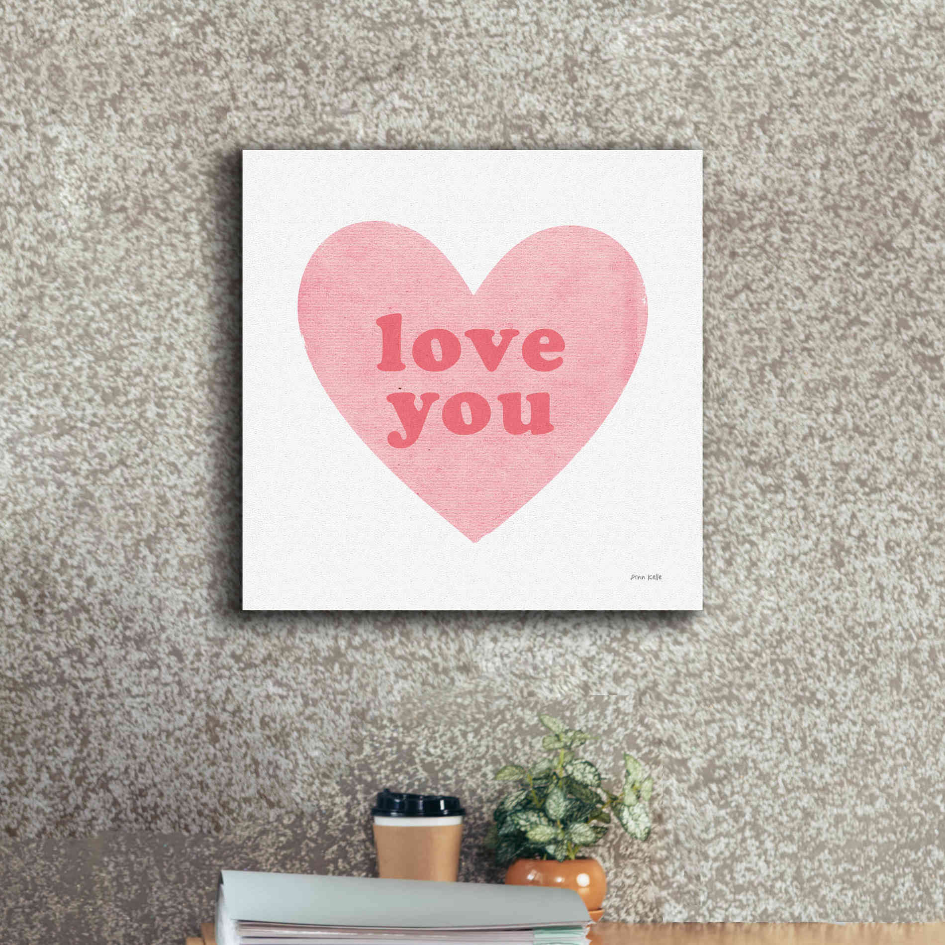 'Love Heart' by Ann Kelle Designs, Canvas Wall Art,18 x 18