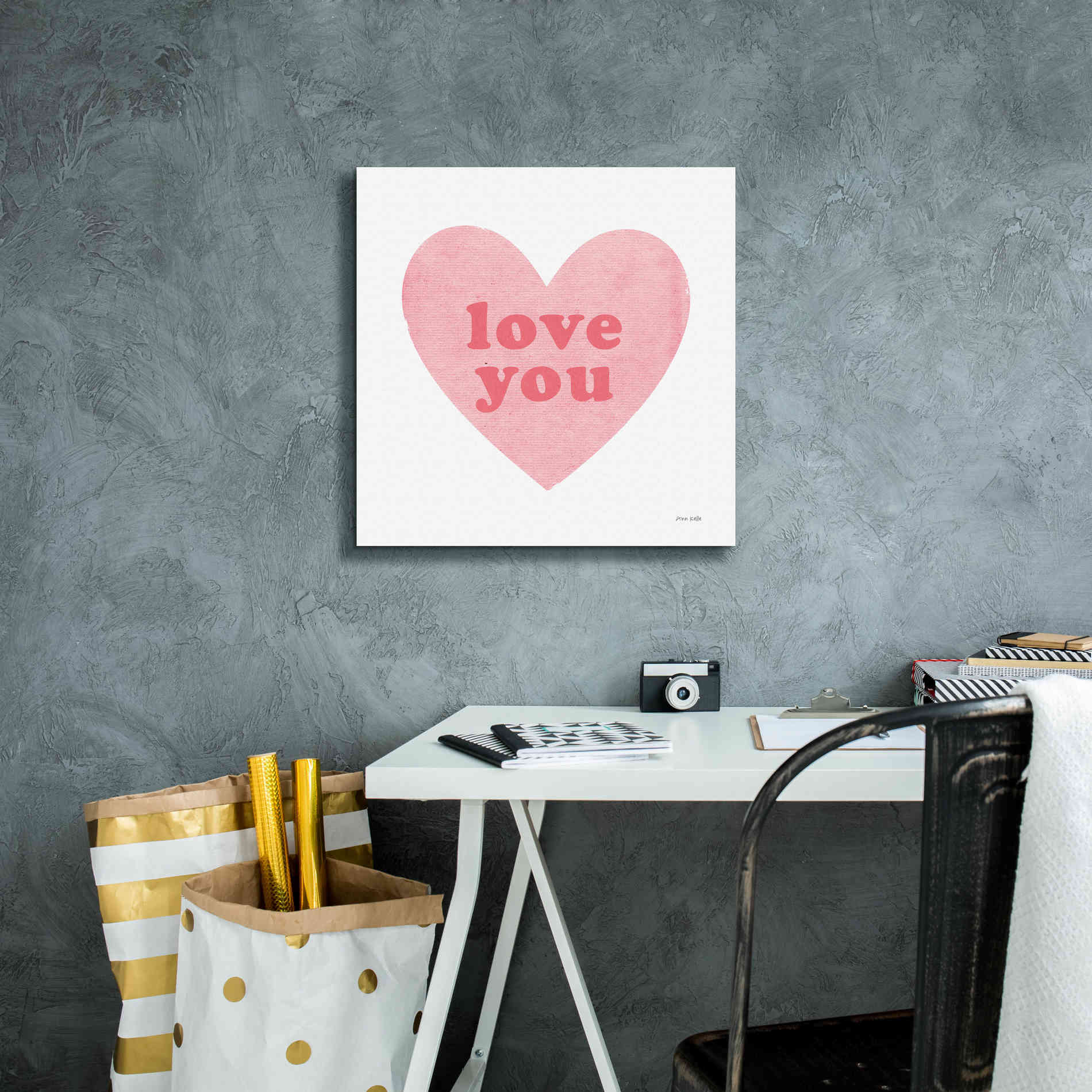 'Love Heart' by Ann Kelle Designs, Canvas Wall Art,18 x 18