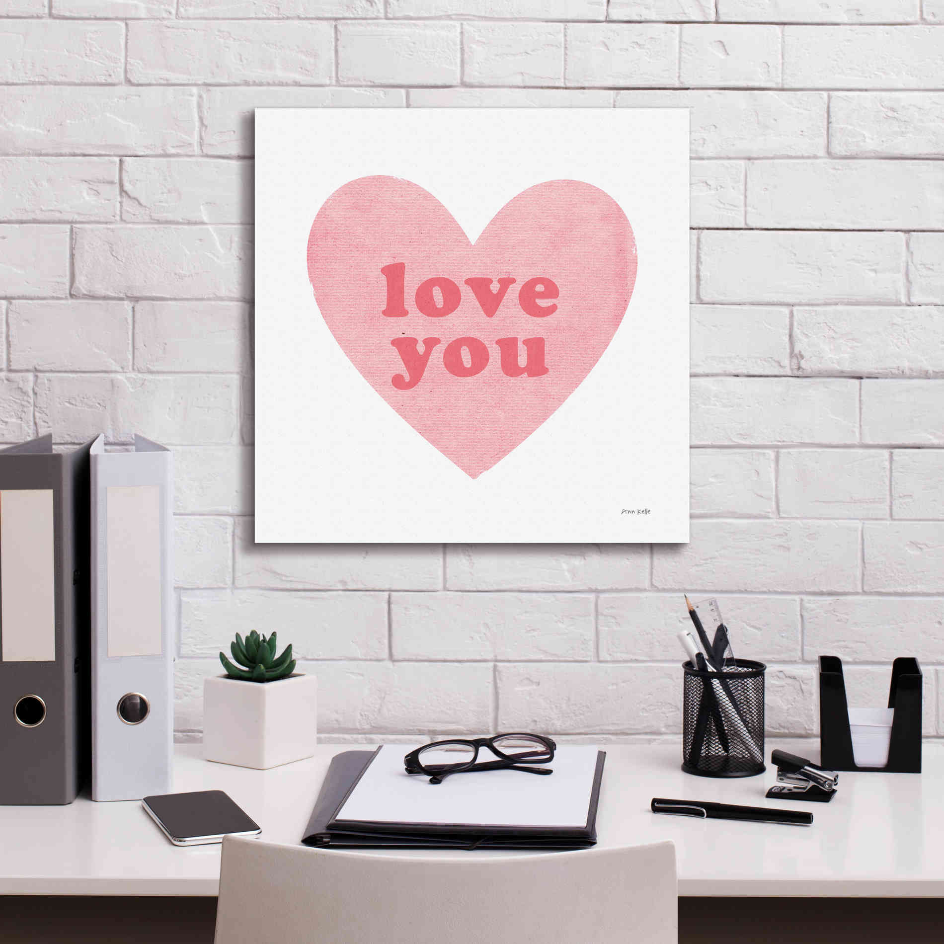 'Love Heart' by Ann Kelle Designs, Canvas Wall Art,18 x 18