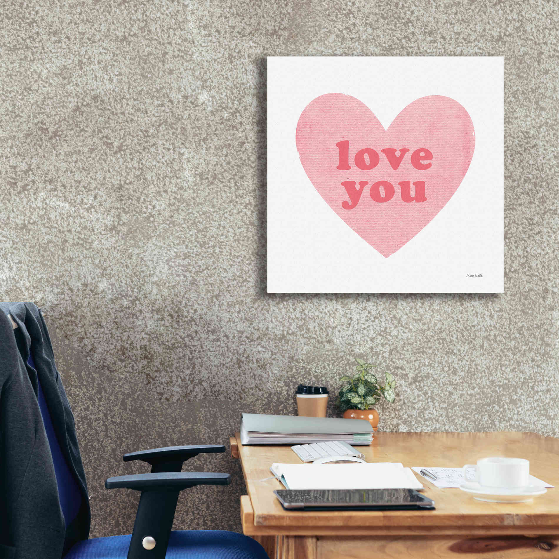 'Love Heart' by Ann Kelle Designs, Canvas Wall Art,26 x 26