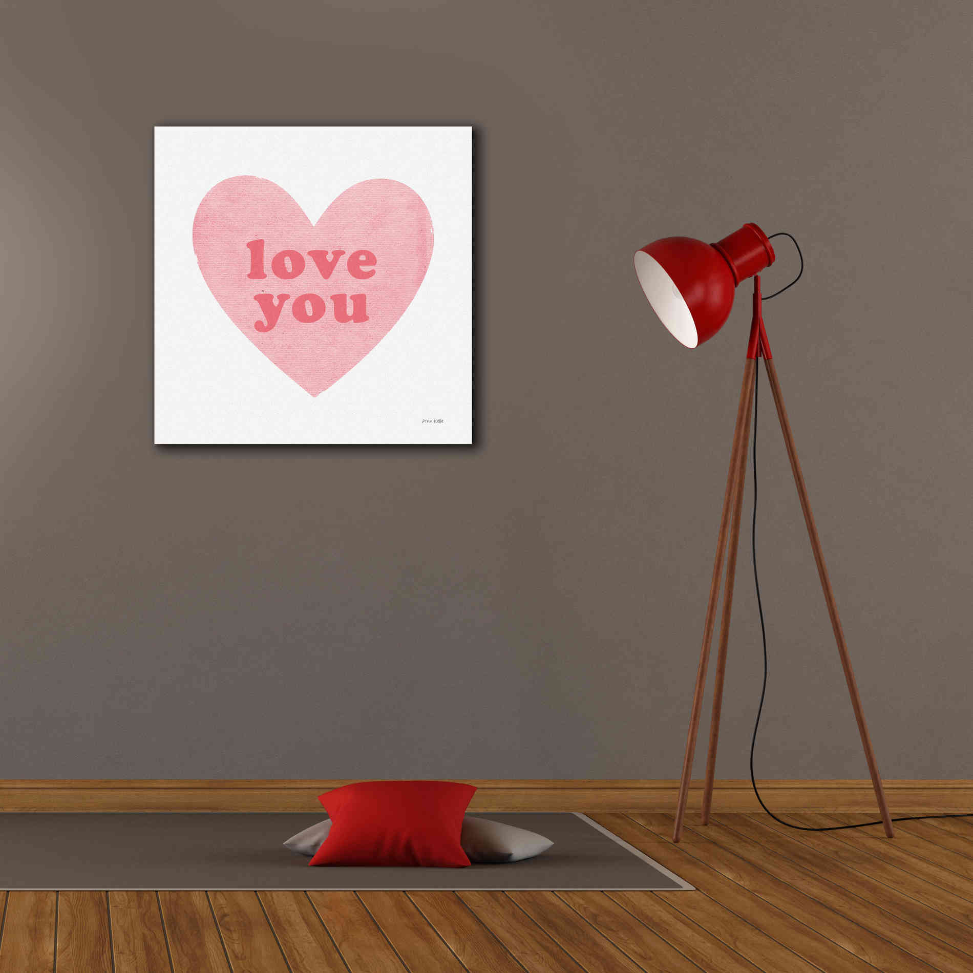 'Love Heart' by Ann Kelle Designs, Canvas Wall Art,26 x 26
