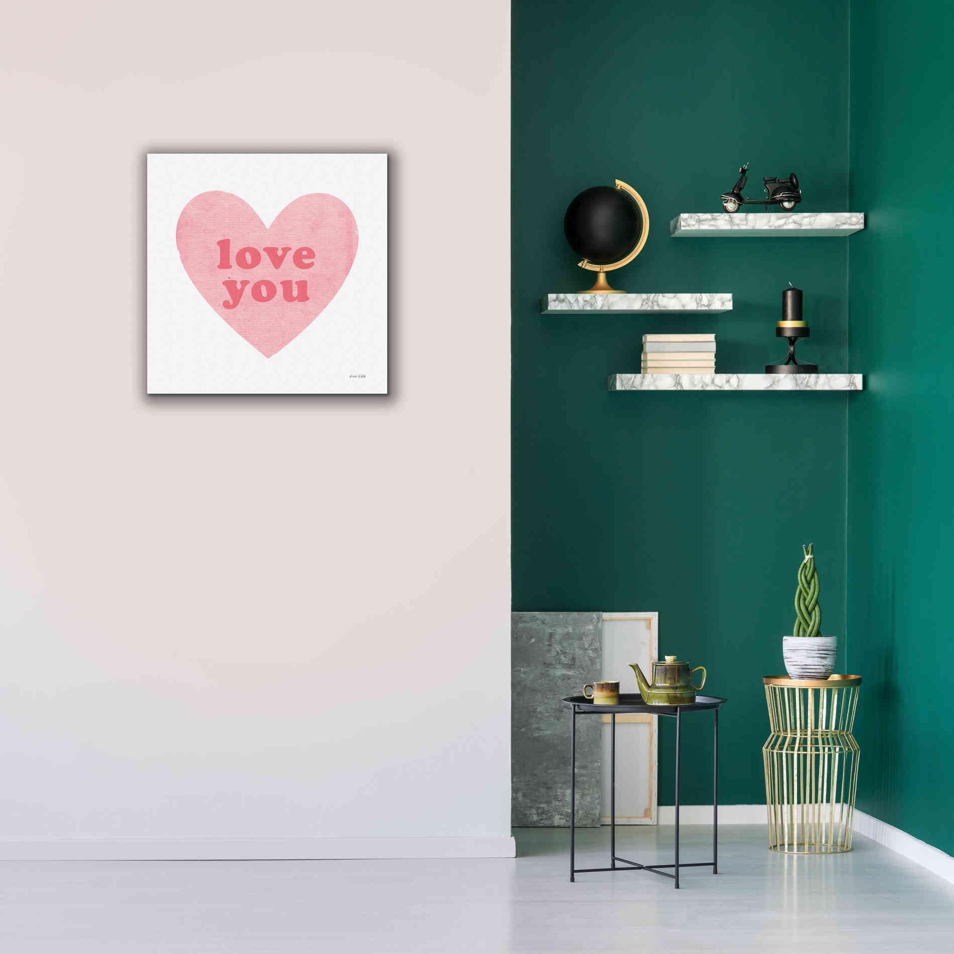 'Love Heart' by Ann Kelle Designs, Canvas Wall Art,26 x 26