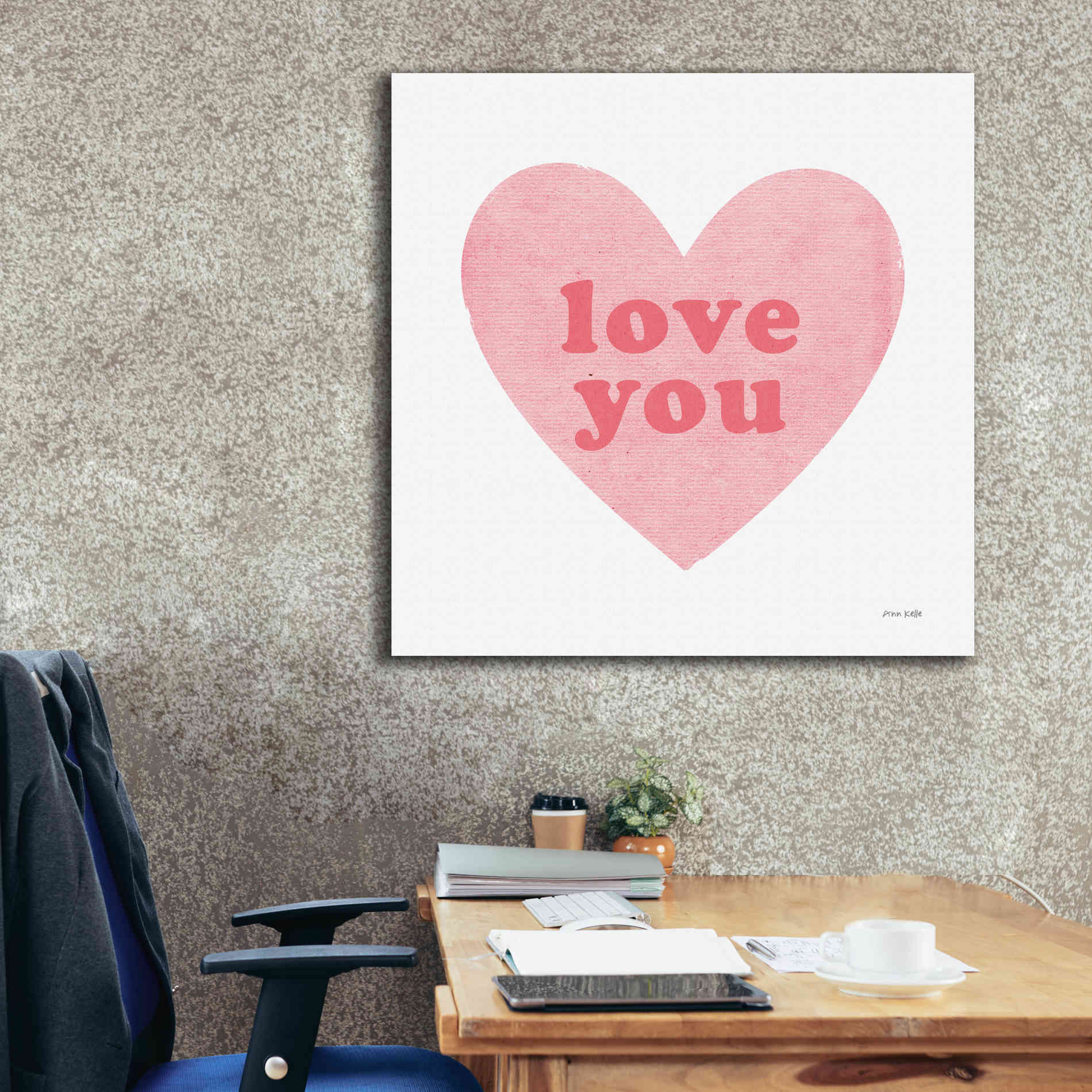 'Love Heart' by Ann Kelle Designs, Canvas Wall Art,37 x 37
