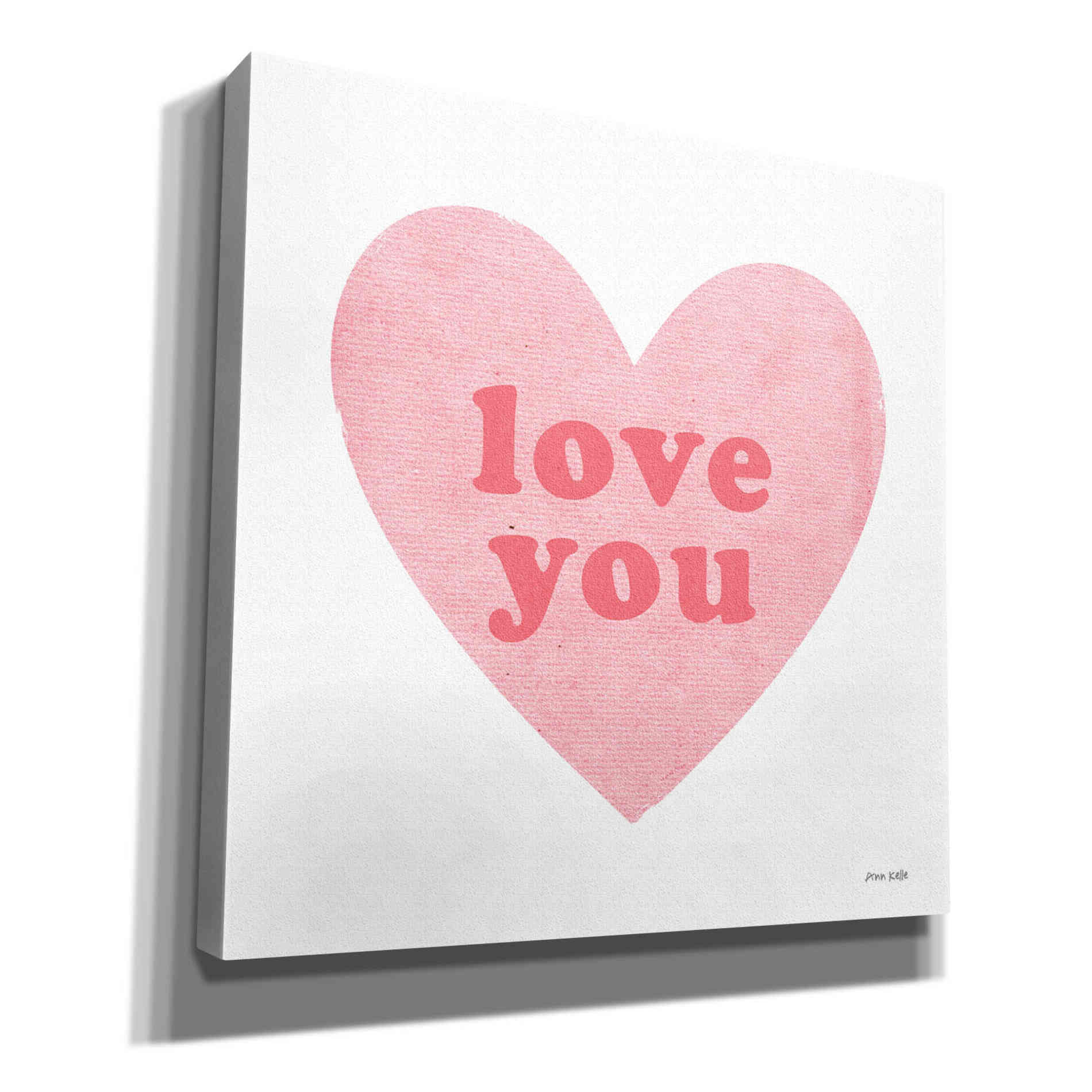 'Love Heart' by Ann Kelle Designs, Canvas Wall Art,12x12x1.1x0,18x18x1.1x0,26x26x1.74x0,37x37x1.74x0