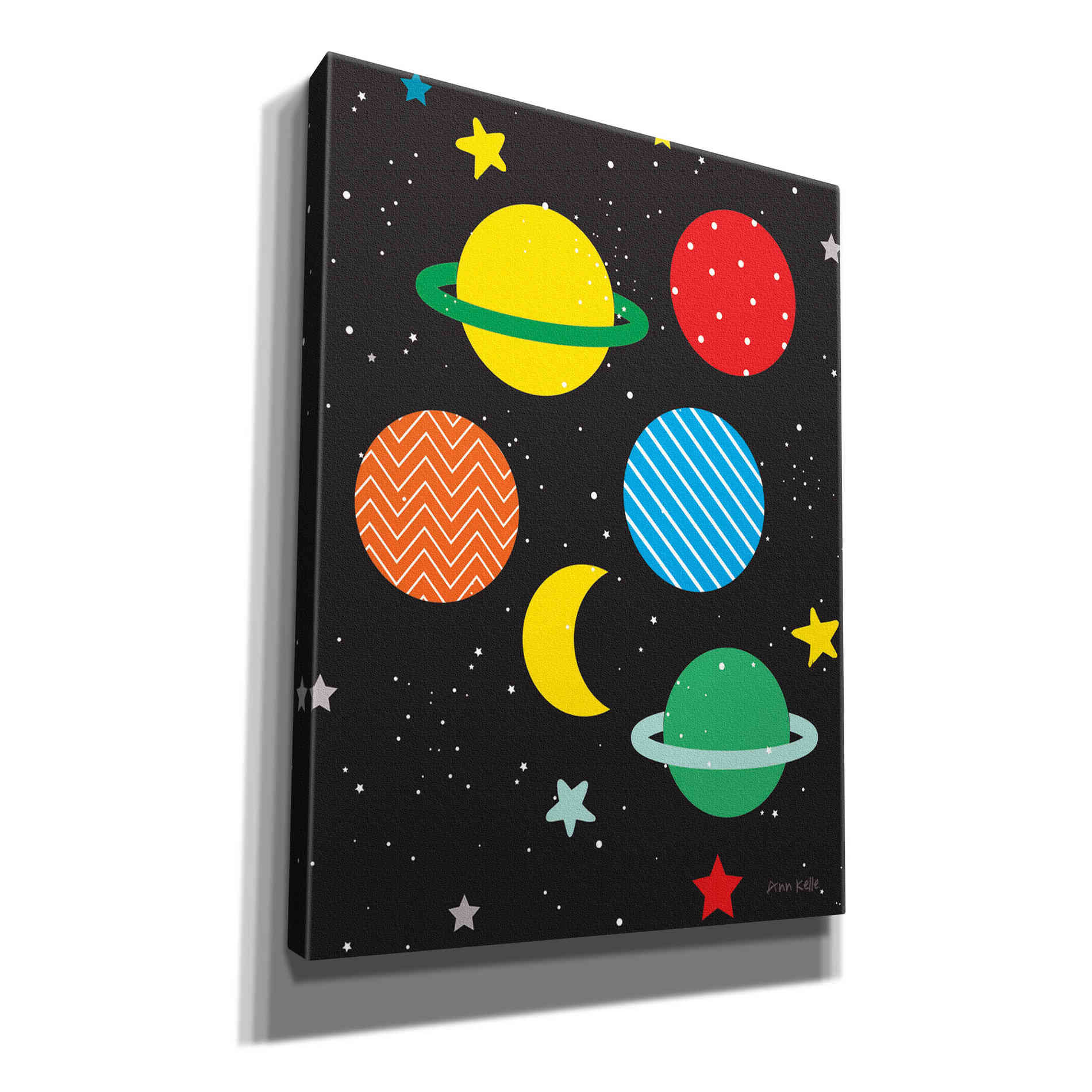 'Outer Space' by Ann Kelle Designs, Canvas Wall Art,12x16x1.1x0,20x24x1.1x0,26x30x1.74x0,40x54x1.74x0