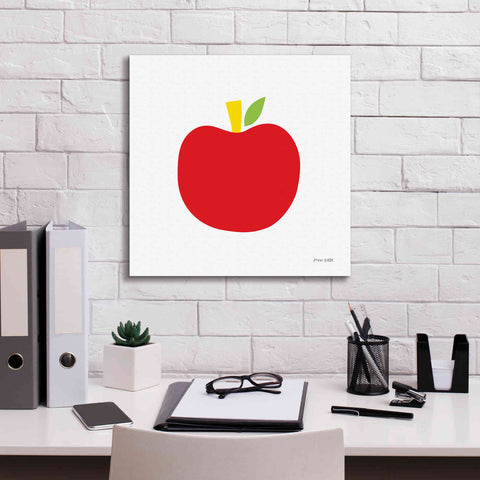 Image of 'Red Apple' by Ann Kelle Designs, Canvas Wall Art,18 x 18