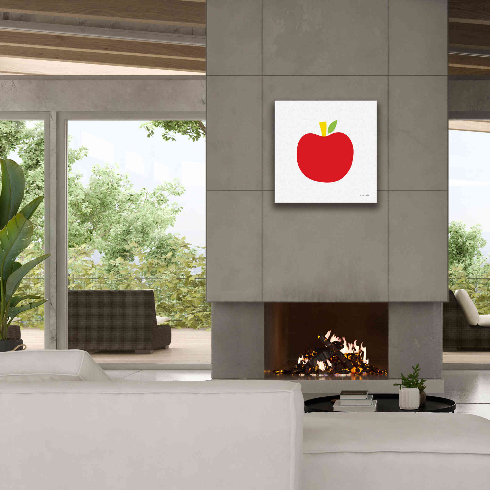 'Red Apple' by Ann Kelle Designs, Canvas Wall Art,26 x 26