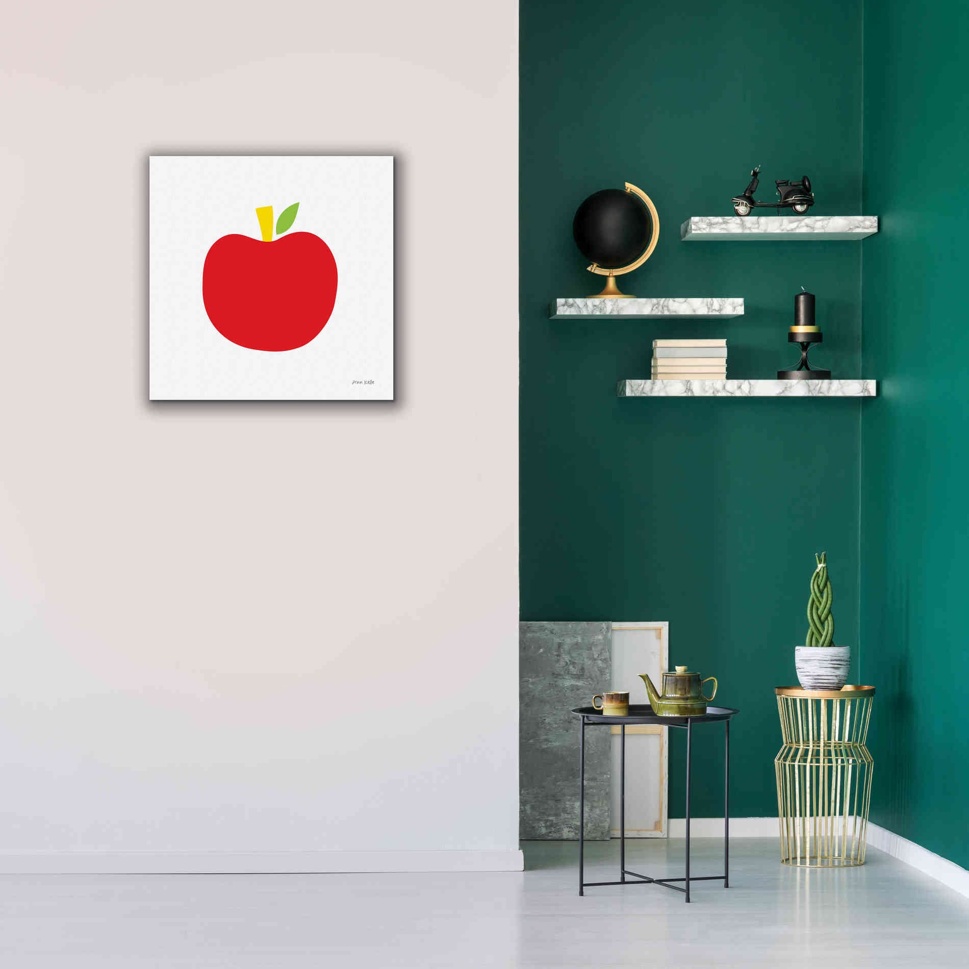 'Red Apple' by Ann Kelle Designs, Canvas Wall Art,26 x 26