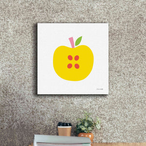 'Yellow Apple' by Ann Kelle Designs, Canvas Wall Art,18 x 18
