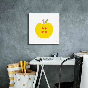 'Yellow Apple' by Ann Kelle Designs, Canvas Wall Art,18 x 18