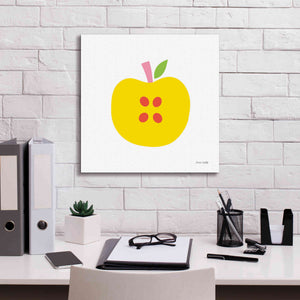 'Yellow Apple' by Ann Kelle Designs, Canvas Wall Art,18 x 18