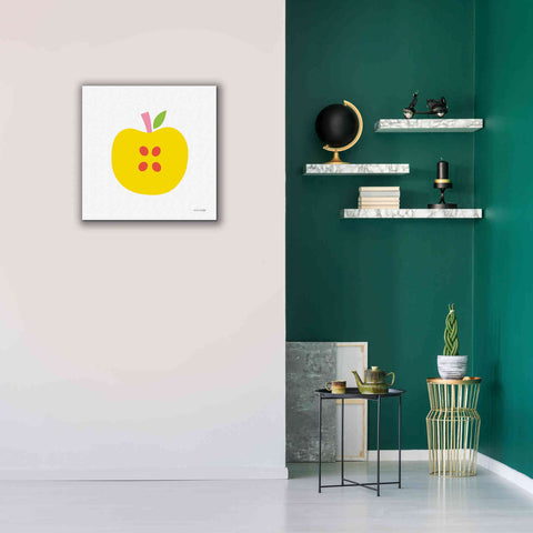 Image of 'Yellow Apple' by Ann Kelle Designs, Canvas Wall Art,26 x 26