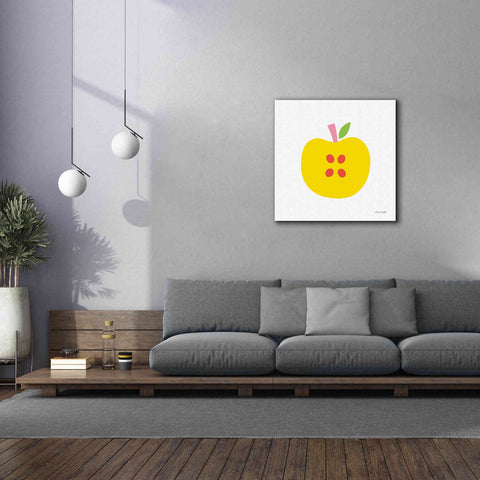 Image of 'Yellow Apple' by Ann Kelle Designs, Canvas Wall Art,37 x 37