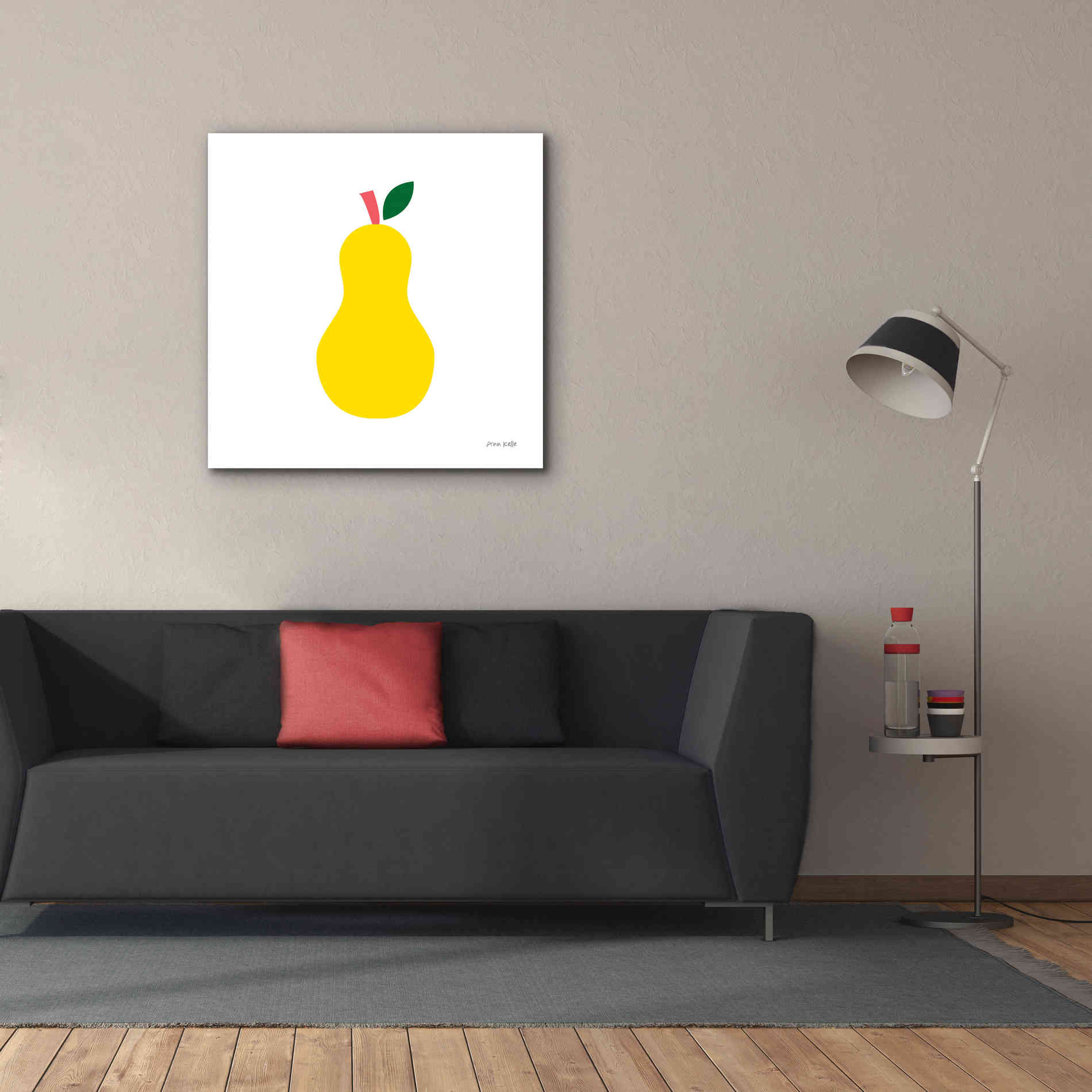 'Yellow Pear' by Ann Kelle Designs, Canvas Wall Art,37 x 37