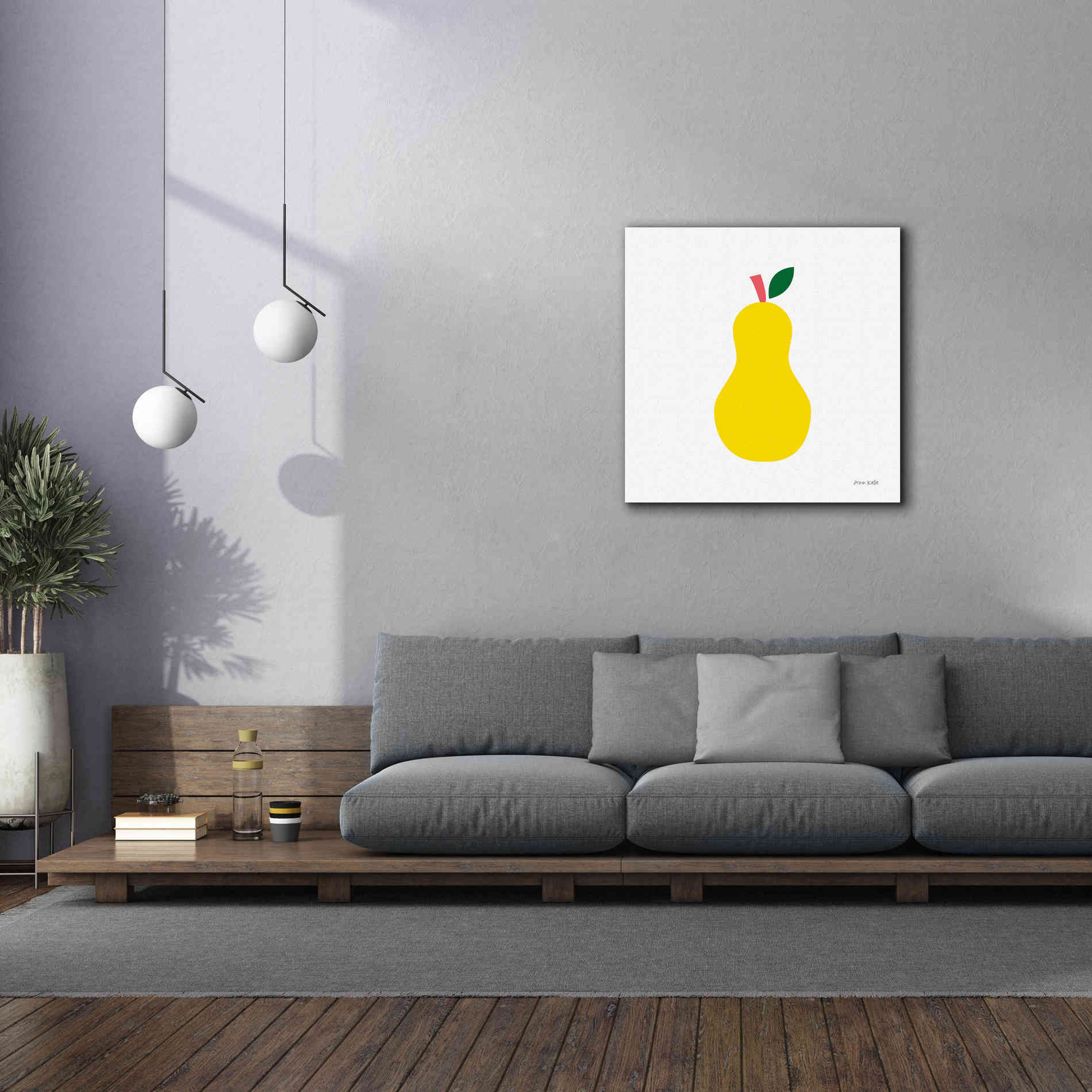 'Yellow Pear' by Ann Kelle Designs, Canvas Wall Art,37 x 37
