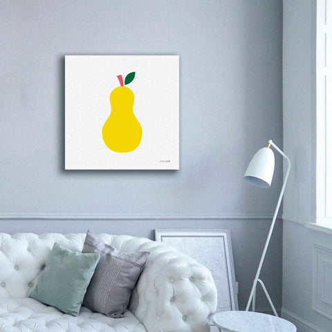 Image of 'Yellow Pear' by Ann Kelle Designs, Canvas Wall Art,37 x 37