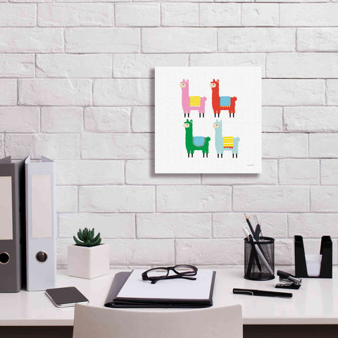Image of 'The Llamas' by Ann Kelle Designs, Canvas Wall Art,12 x 12