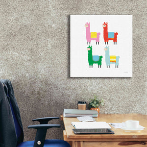 'The Llamas' by Ann Kelle Designs, Canvas Wall Art,26 x 26