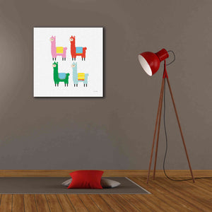 'The Llamas' by Ann Kelle Designs, Canvas Wall Art,26 x 26