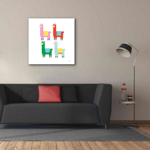 'The Llamas' by Ann Kelle Designs, Canvas Wall Art,37 x 37