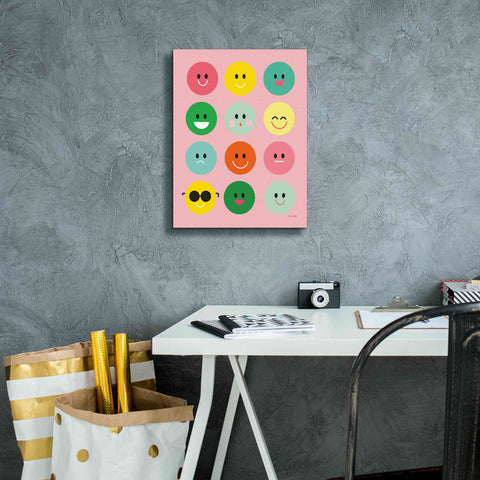Image of 'Happy Circles' by Ann Kelle Designs, Canvas Wall Art,12 x 16