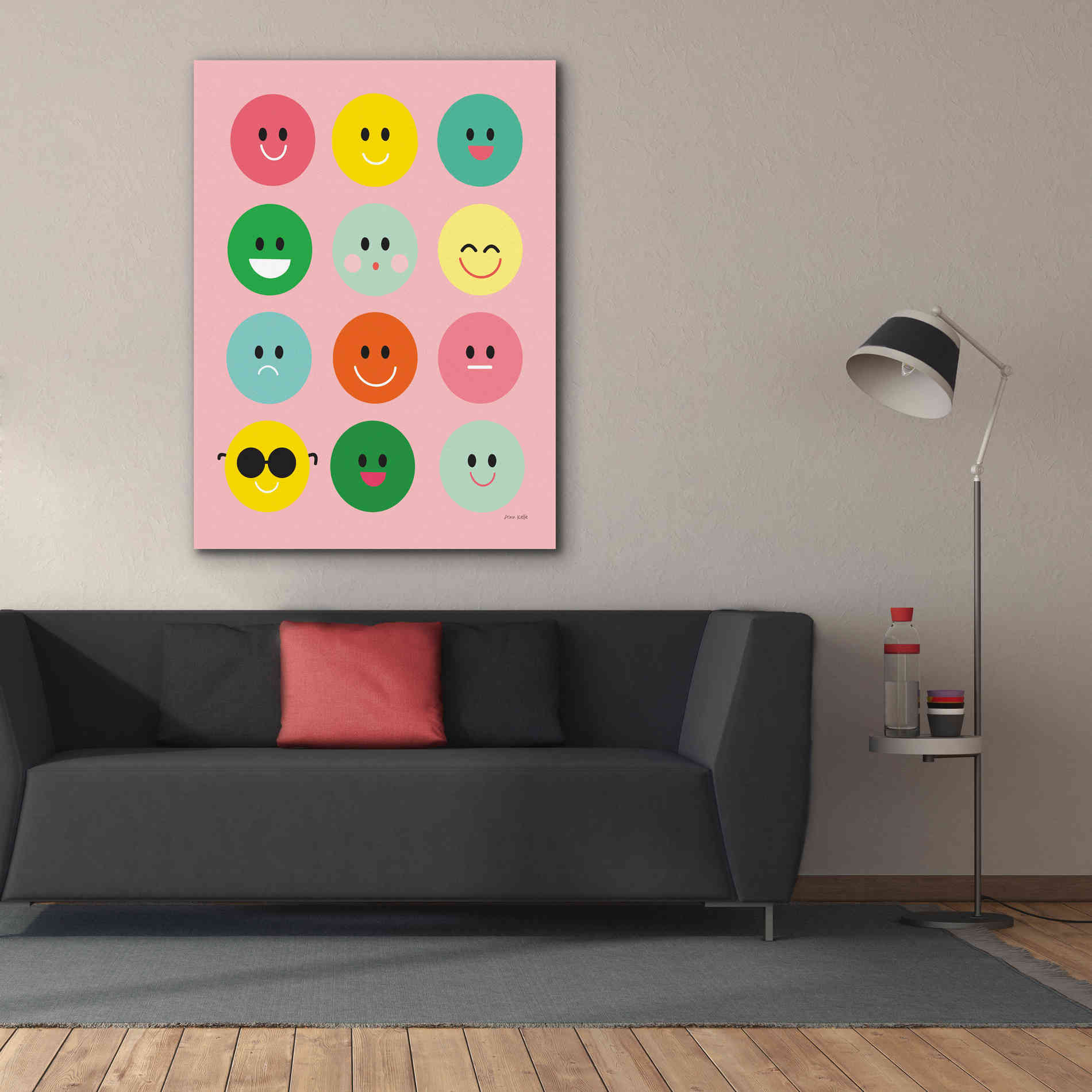 'Happy Circles' by Ann Kelle Designs, Canvas Wall Art,40 x 54