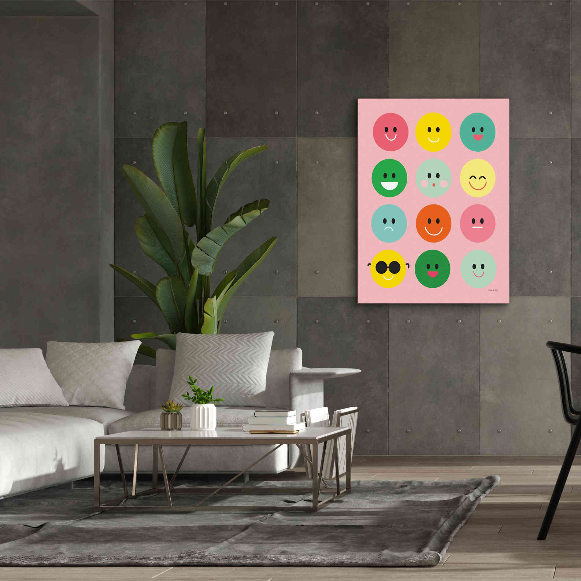 'Happy Circles' by Ann Kelle Designs, Canvas Wall Art,40 x 54