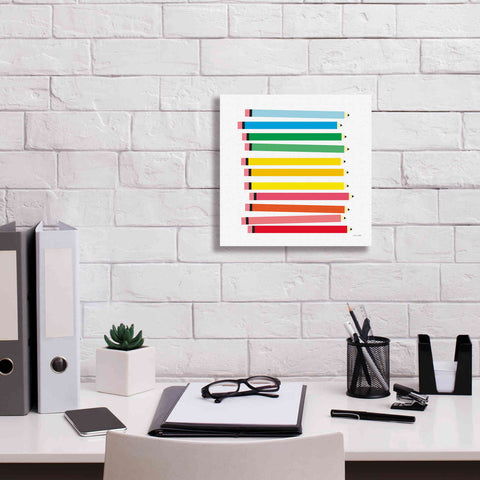 Image of 'Colored Pencils' by Ann Kelle Designs, Canvas Wall Art,12 x 12