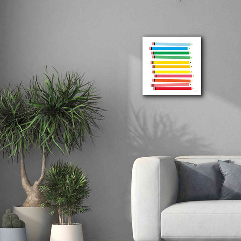 Image of 'Colored Pencils' by Ann Kelle Designs, Canvas Wall Art,18 x 18