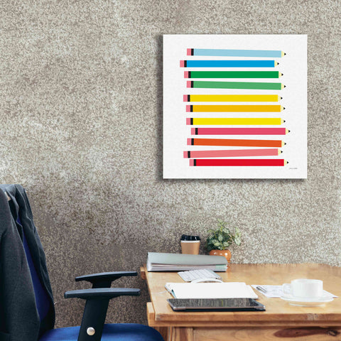 Image of 'Colored Pencils' by Ann Kelle Designs, Canvas Wall Art,26 x 26
