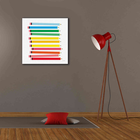 Image of 'Colored Pencils' by Ann Kelle Designs, Canvas Wall Art,26 x 26