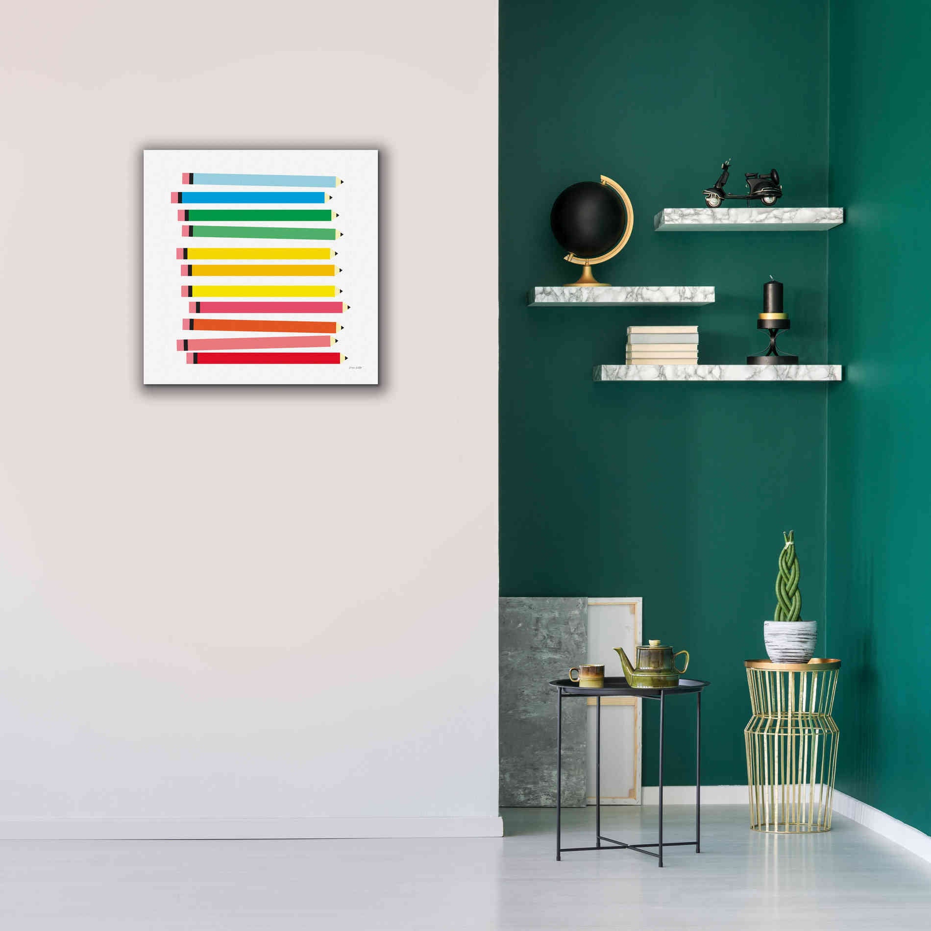 'Colored Pencils' by Ann Kelle Designs, Canvas Wall Art,26 x 26