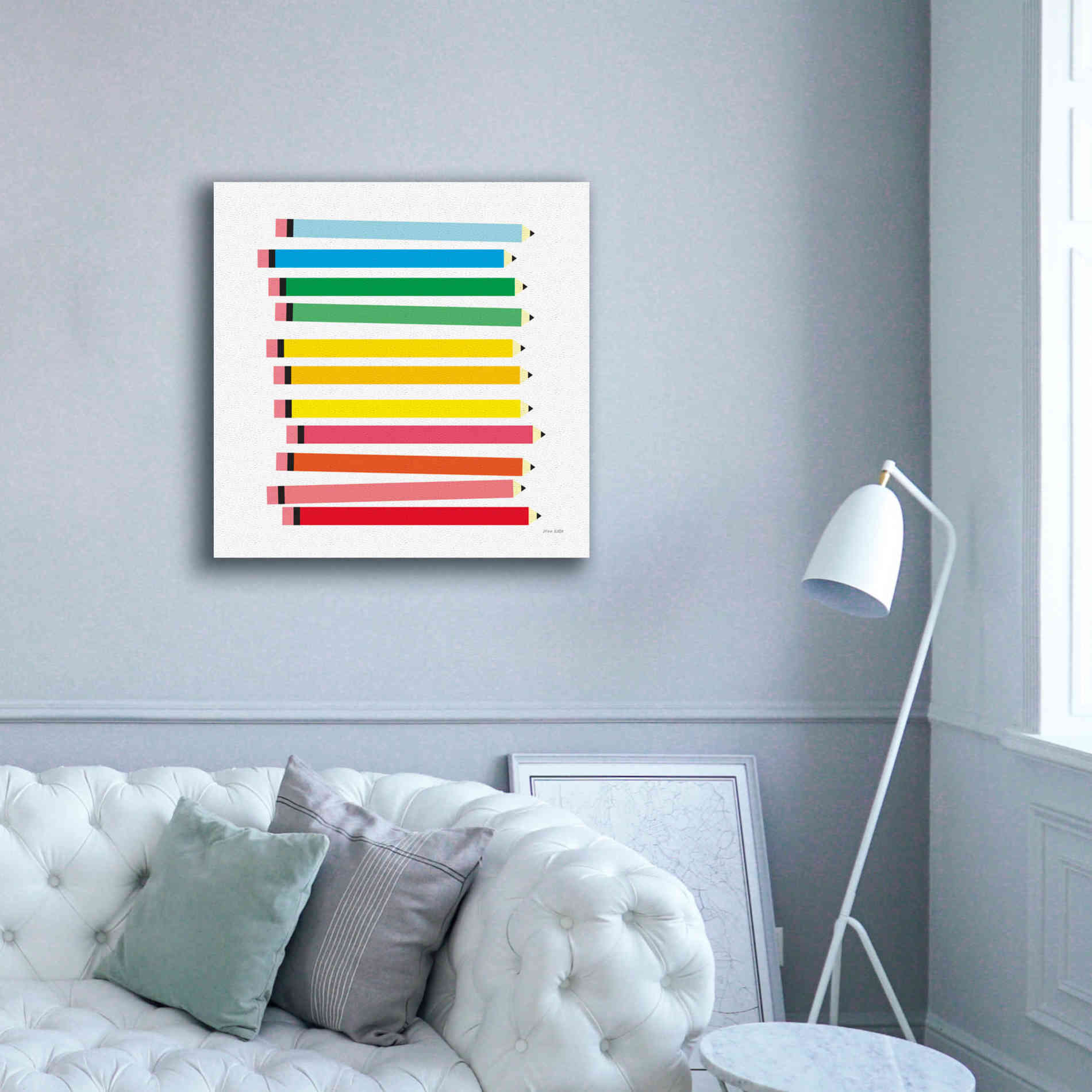 'Colored Pencils' by Ann Kelle Designs, Canvas Wall Art,37 x 37